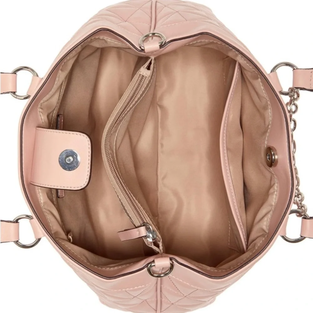 NINE WEST. NWT. Judilee Satchel. Light pastel‎ pink. Zippered pocket inte…